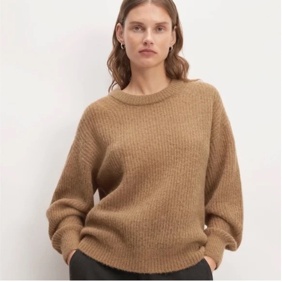 Everlane Sweaters - Everlane Camel Ribbed Crewneck Sweater